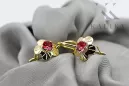 Earrings Vintage Ruby 14K Yellow gold vec028y